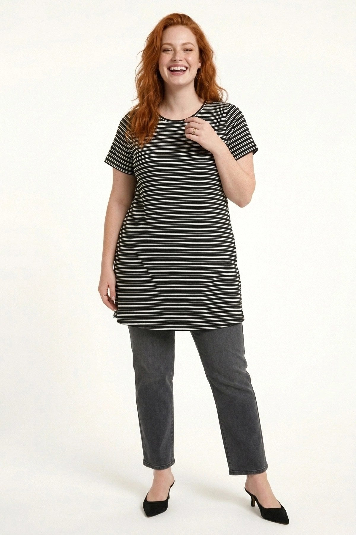 Gestreifte Weiche Tunika-Bluse