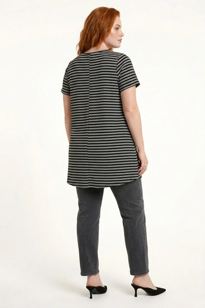 Gestreifte Weiche Tunika-Bluse
