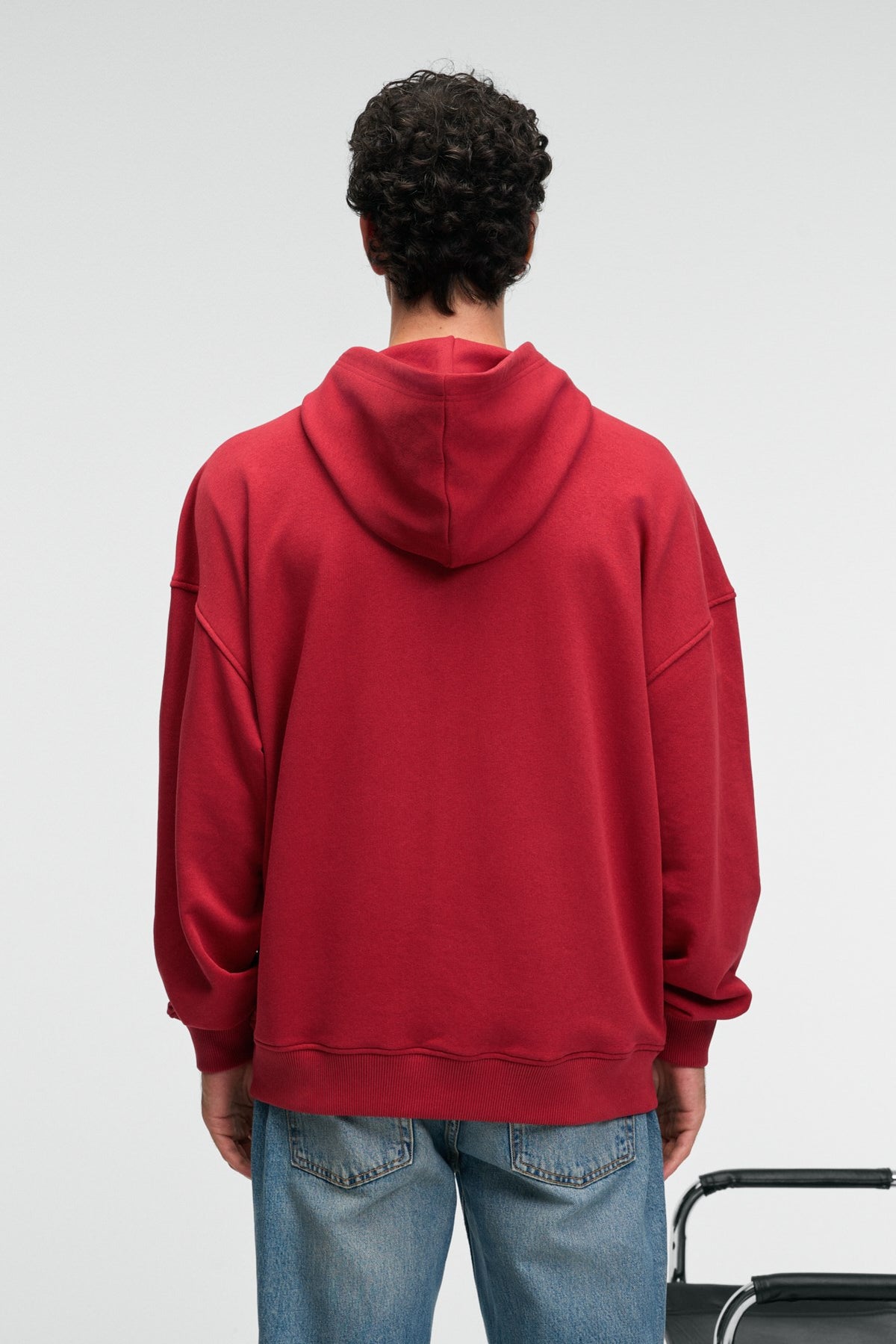GRIMELANGE CLAY Herren Baumwoll Kapuzenpullover Rot
