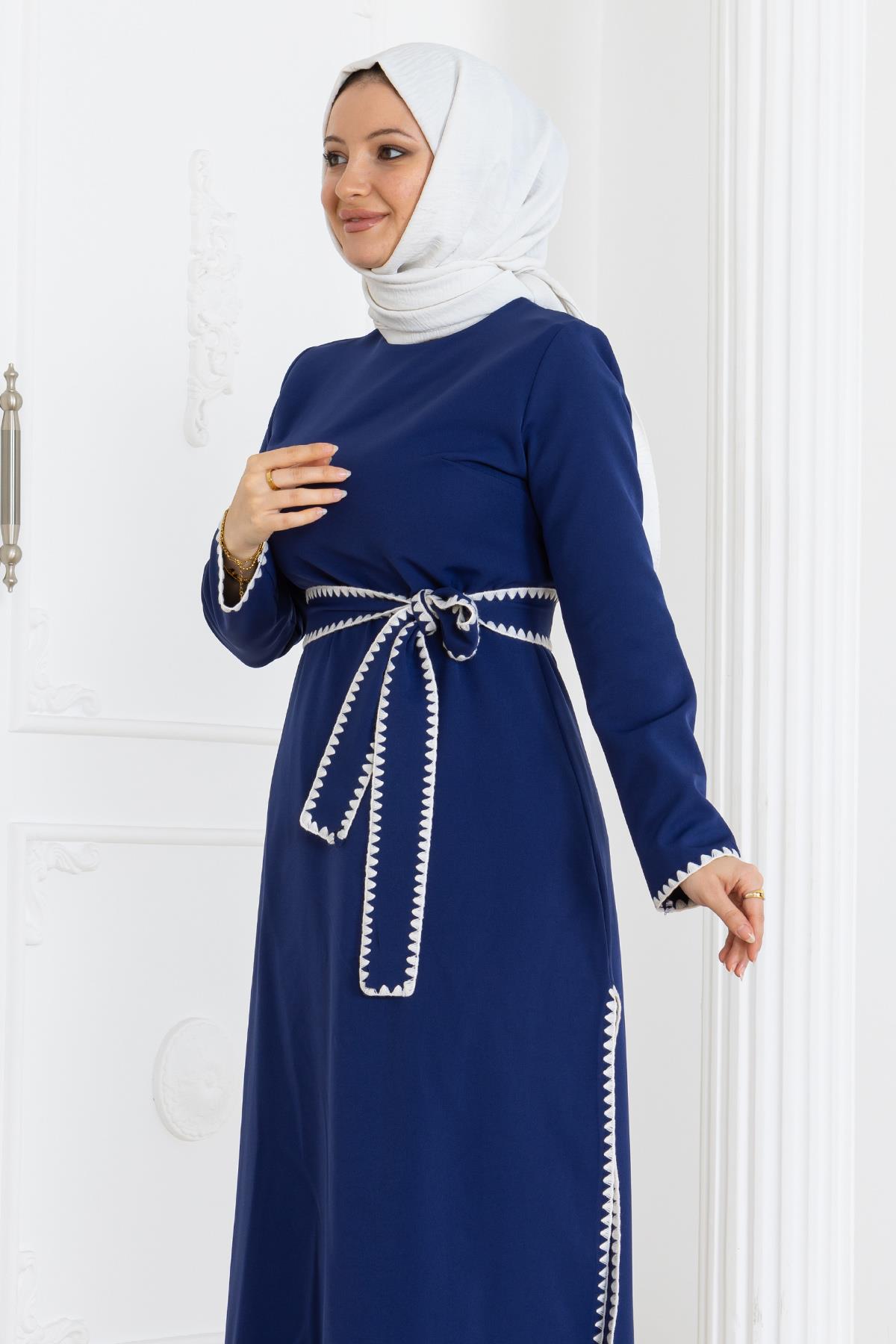 Indigo Gestepptes Gürtel-Set MSW19365-2