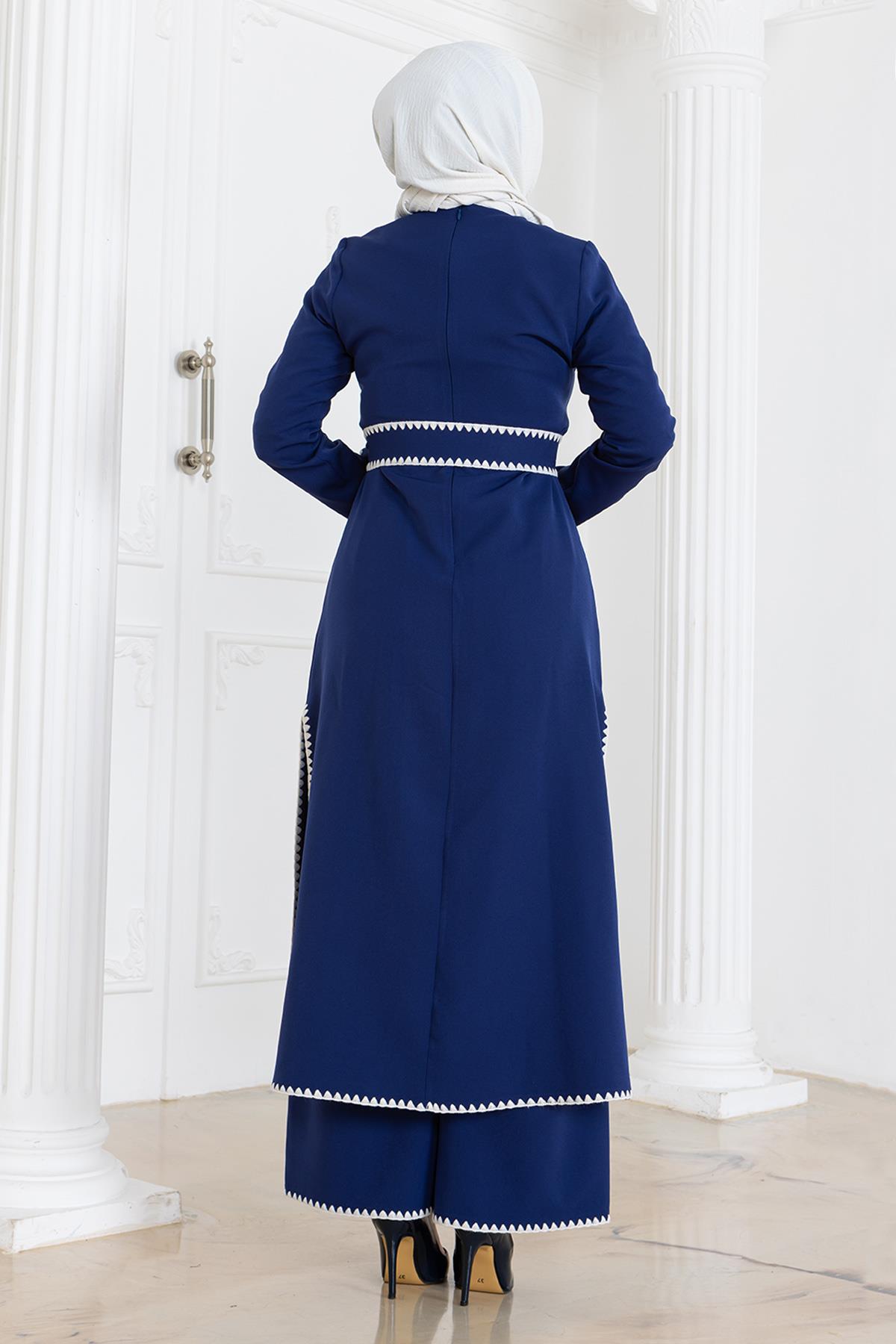 Indigo Gestepptes Gürtel-Set MSW19365-2