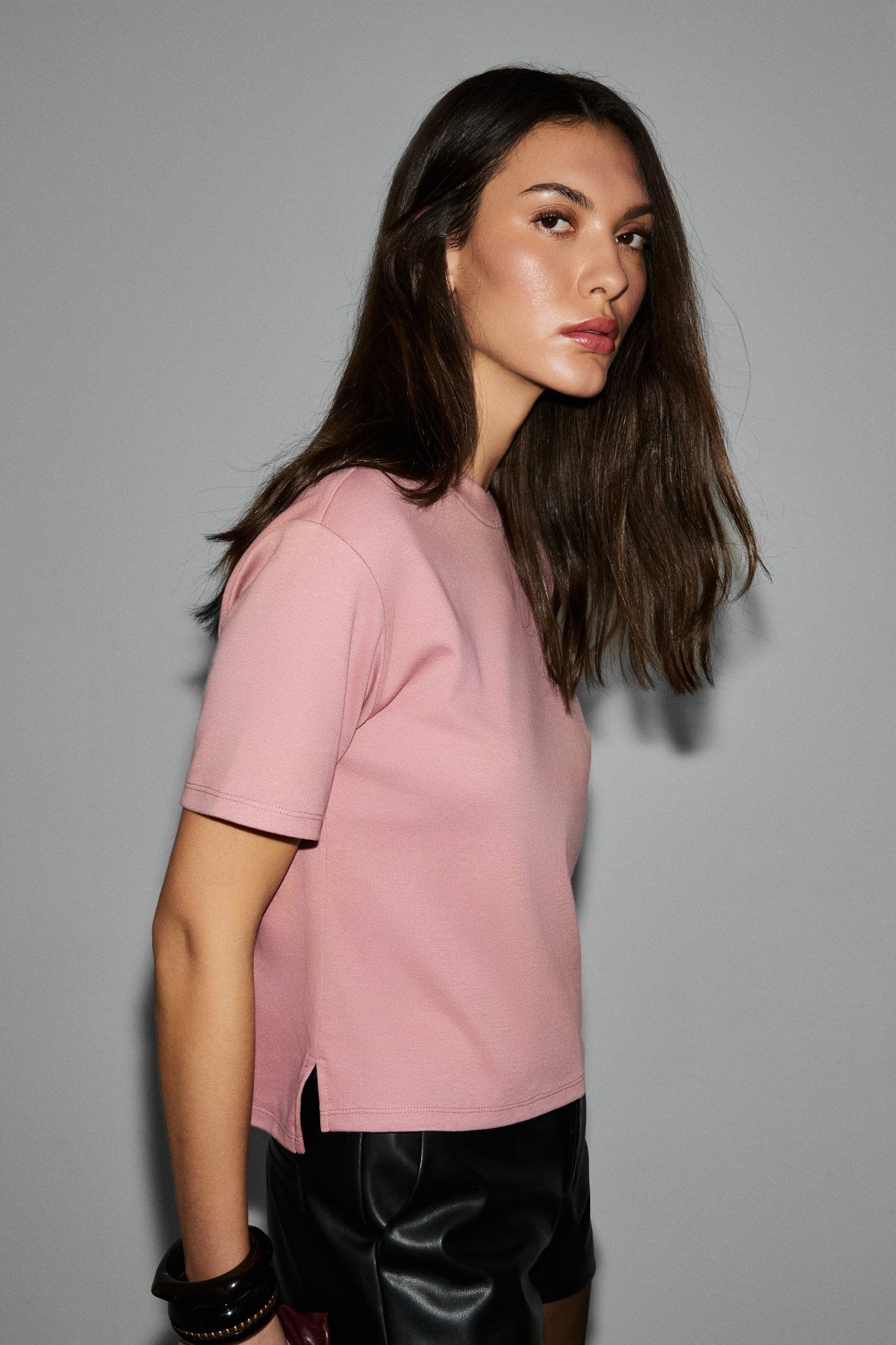 ETHIQUET COLENA Damen Oversize T-Shirt Rosa