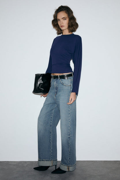 COMINO Damen Rundhals Slim Fit Bluse