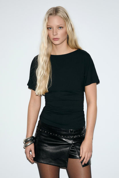 CONDIMENTO Damen Bluse mit Raffung