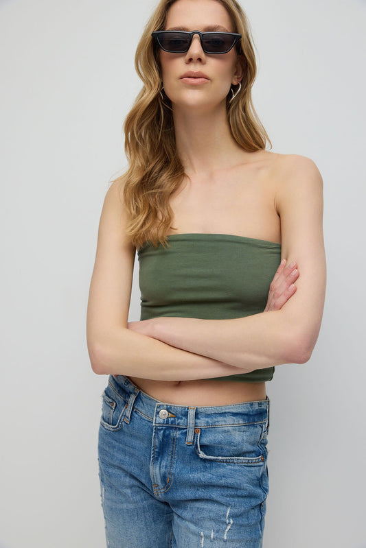 Trägerloses Crop-Top