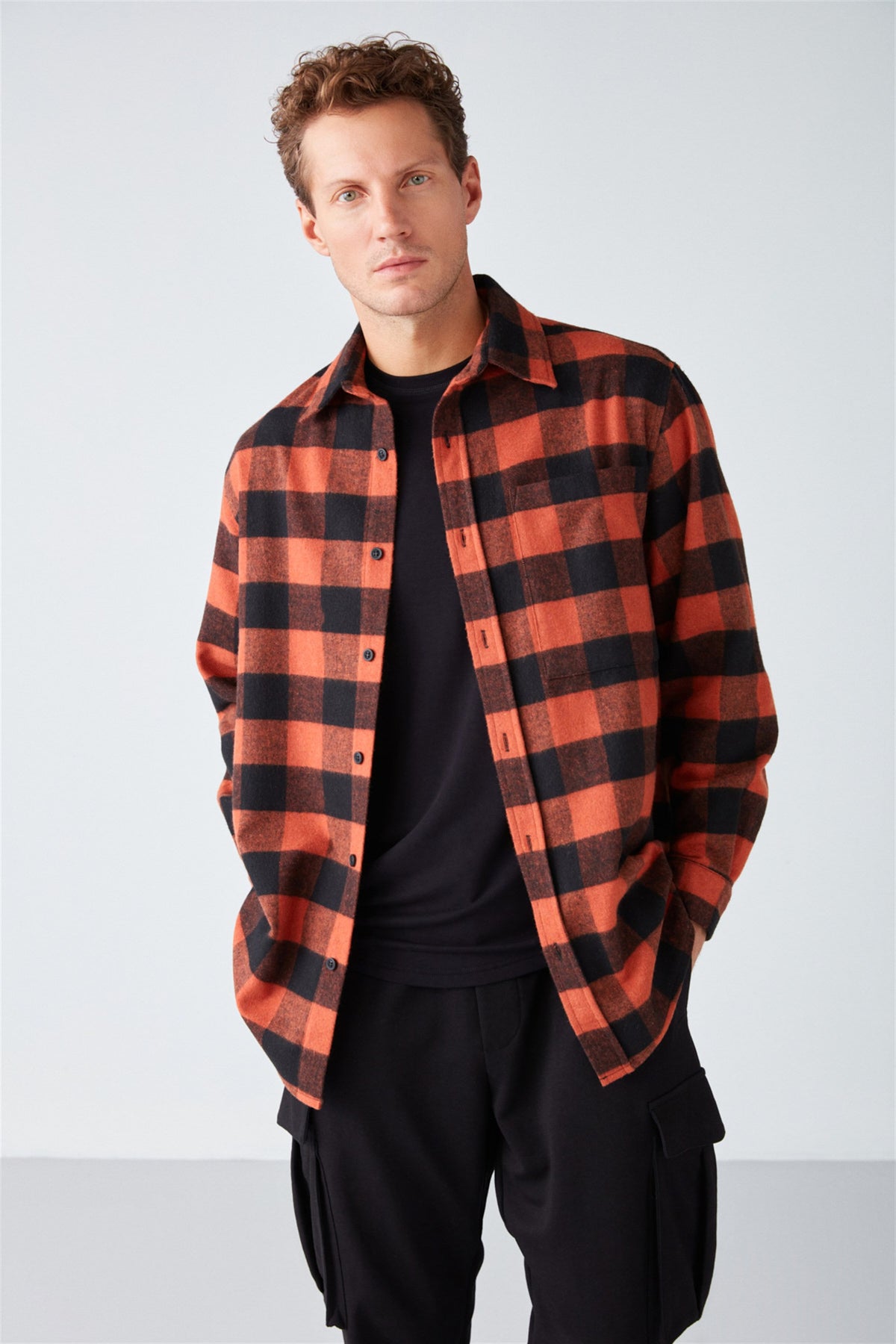 GRIMELANGE CULLEN Herren Oversized Hemd Orange