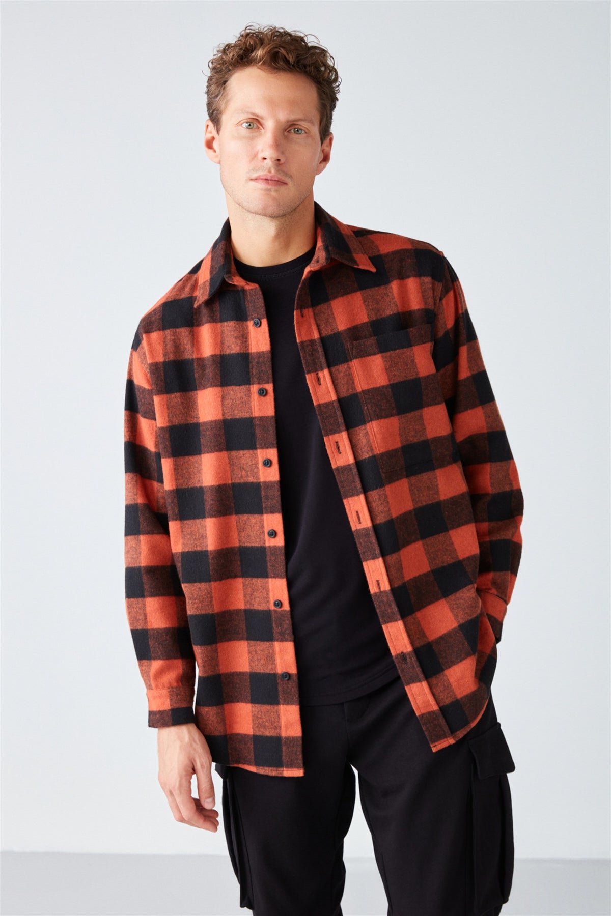 GRIMELANGE CULLEN Herren Oversized Hemd Orange