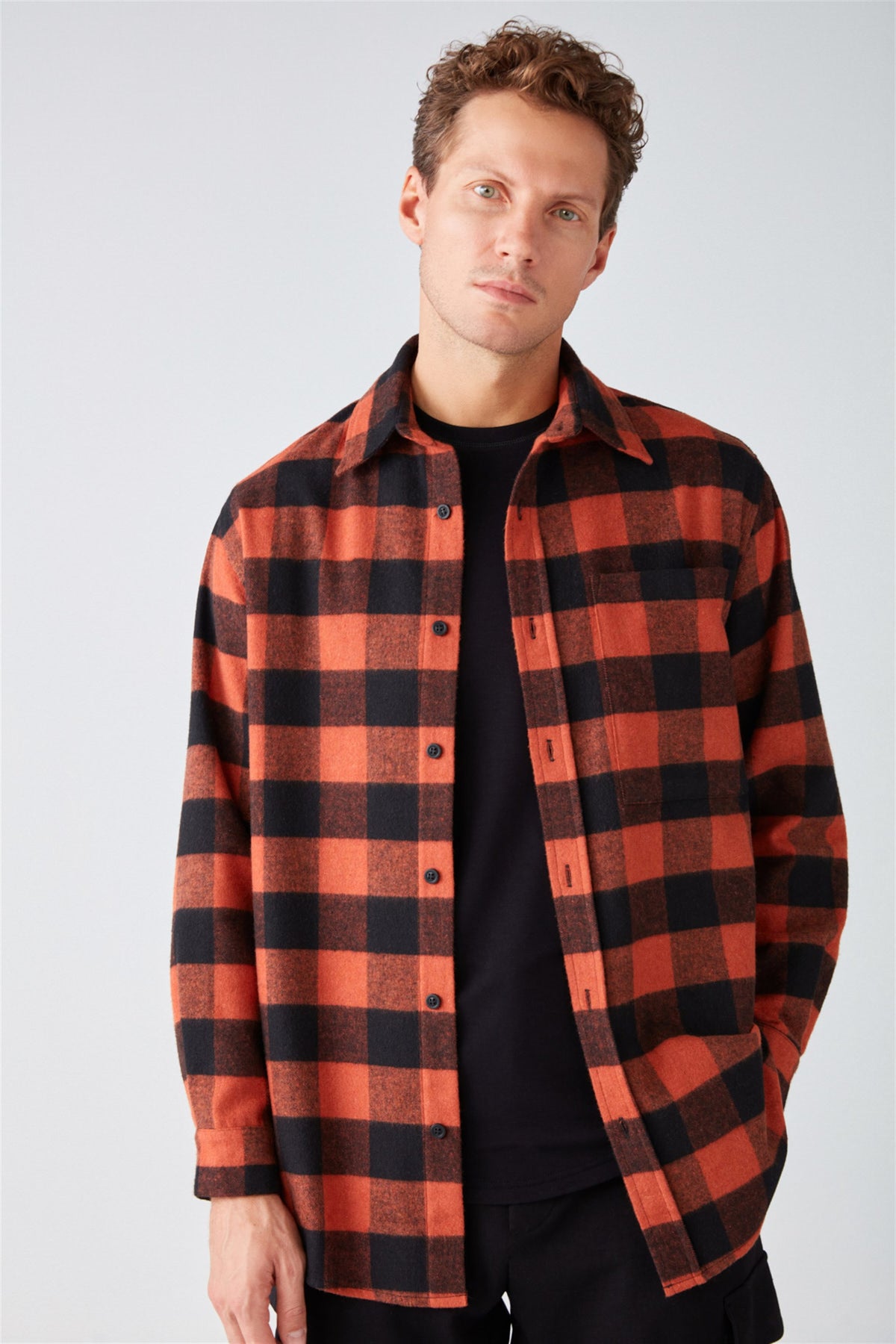 GRIMELANGE CULLEN Herren Oversized Hemd Orange