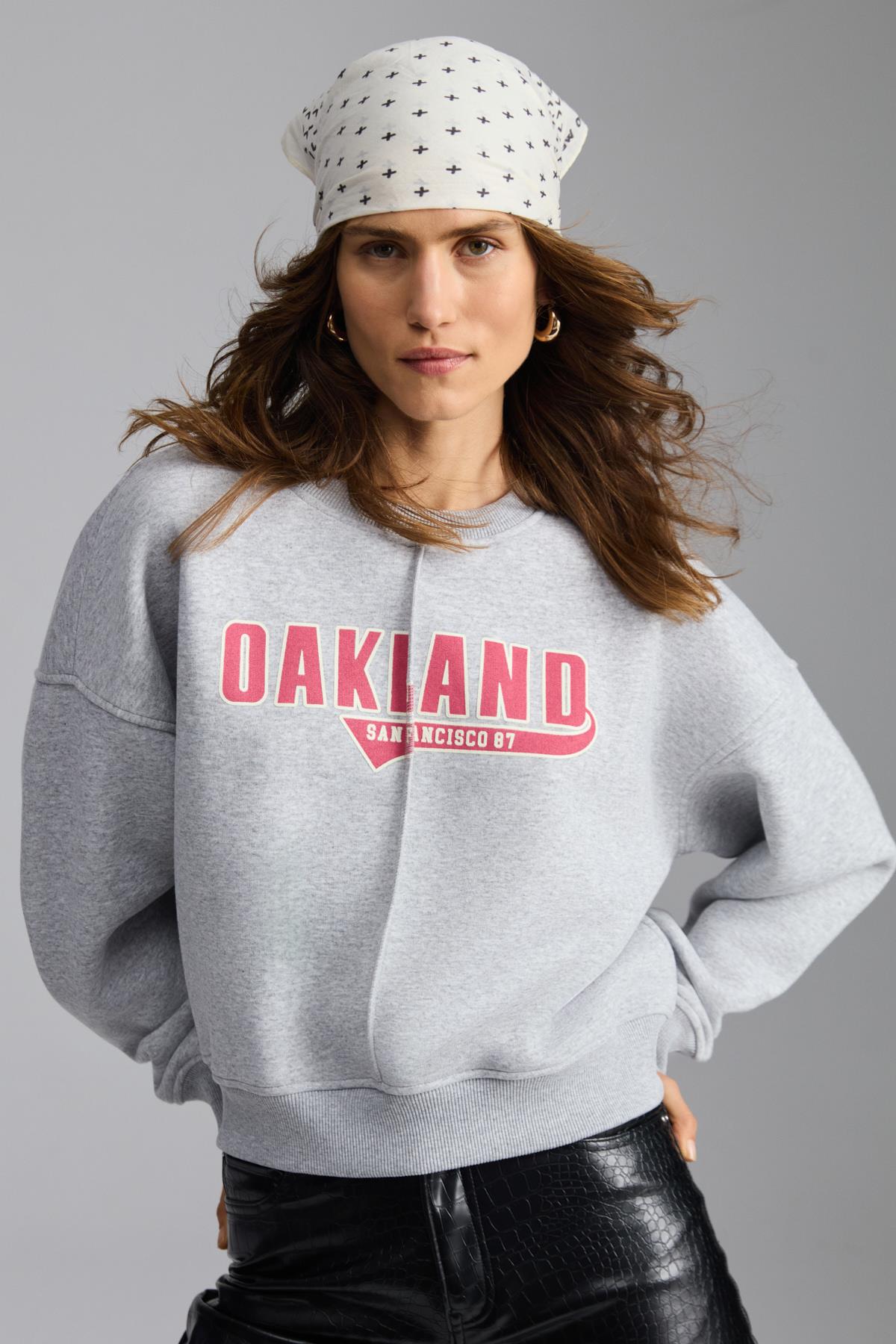 GRIMELANGE Daleska Damen Bio-Sweatshirt Graue Melange
