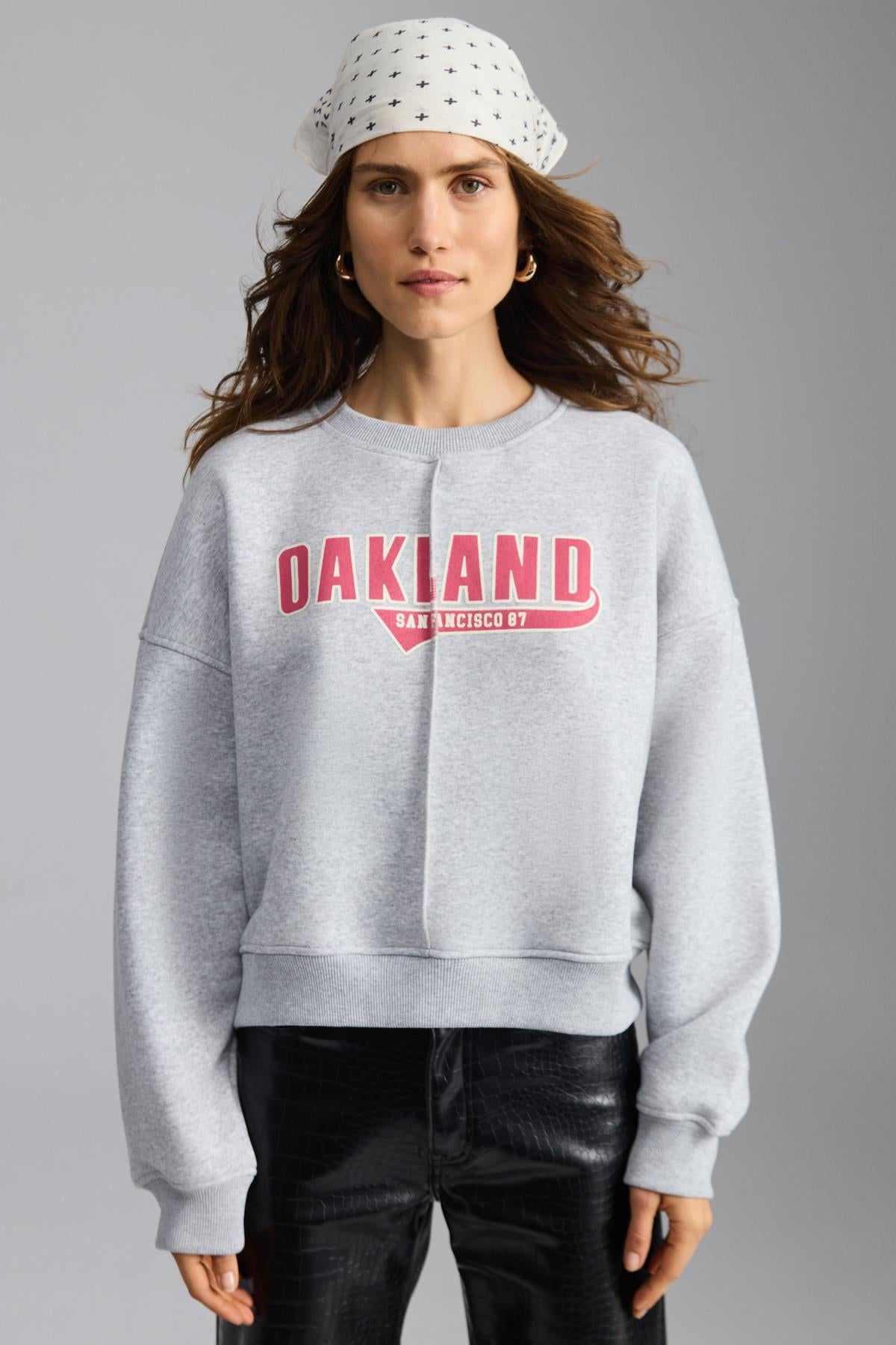 GRIMELANGE Daleska Damen Bio-Sweatshirt Graue Melange