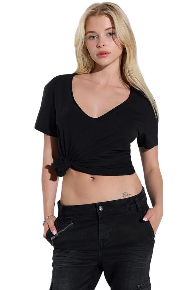 Kurzarm-T-Shirt mit V-Ausschnitt