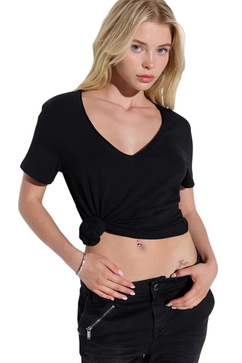 Kurzarm-T-Shirt mit V-Ausschnitt