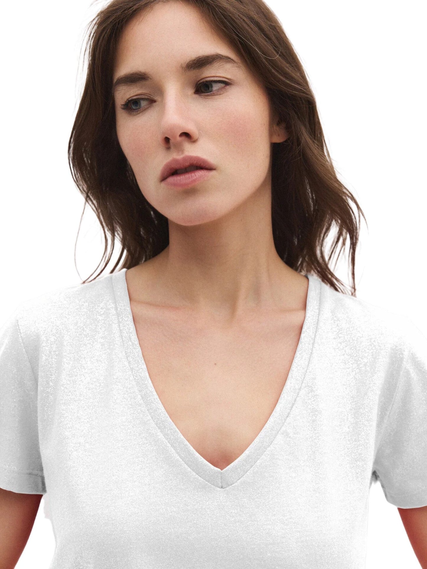 Kurzärmeliges T-Shirt mit V-Ausschnitt
