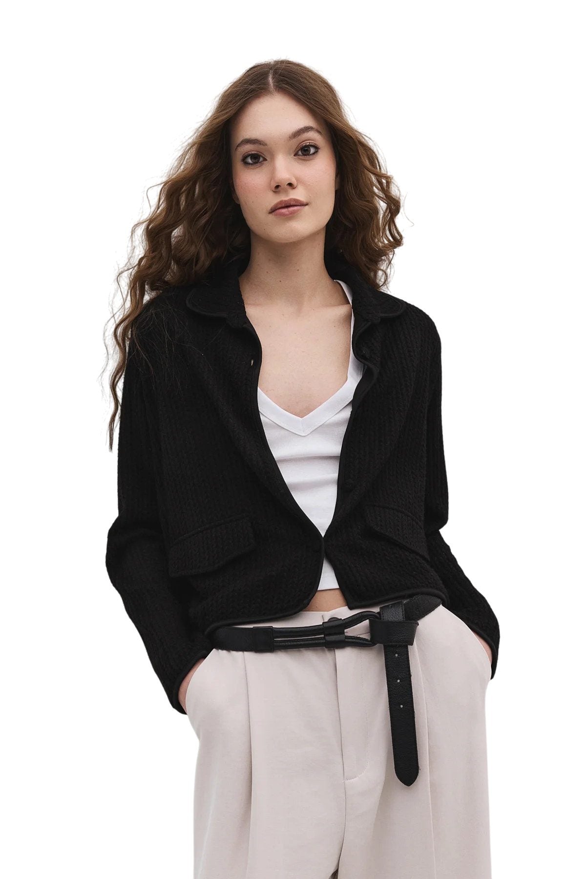 Langärmlige Jacke mit Knopfleiste