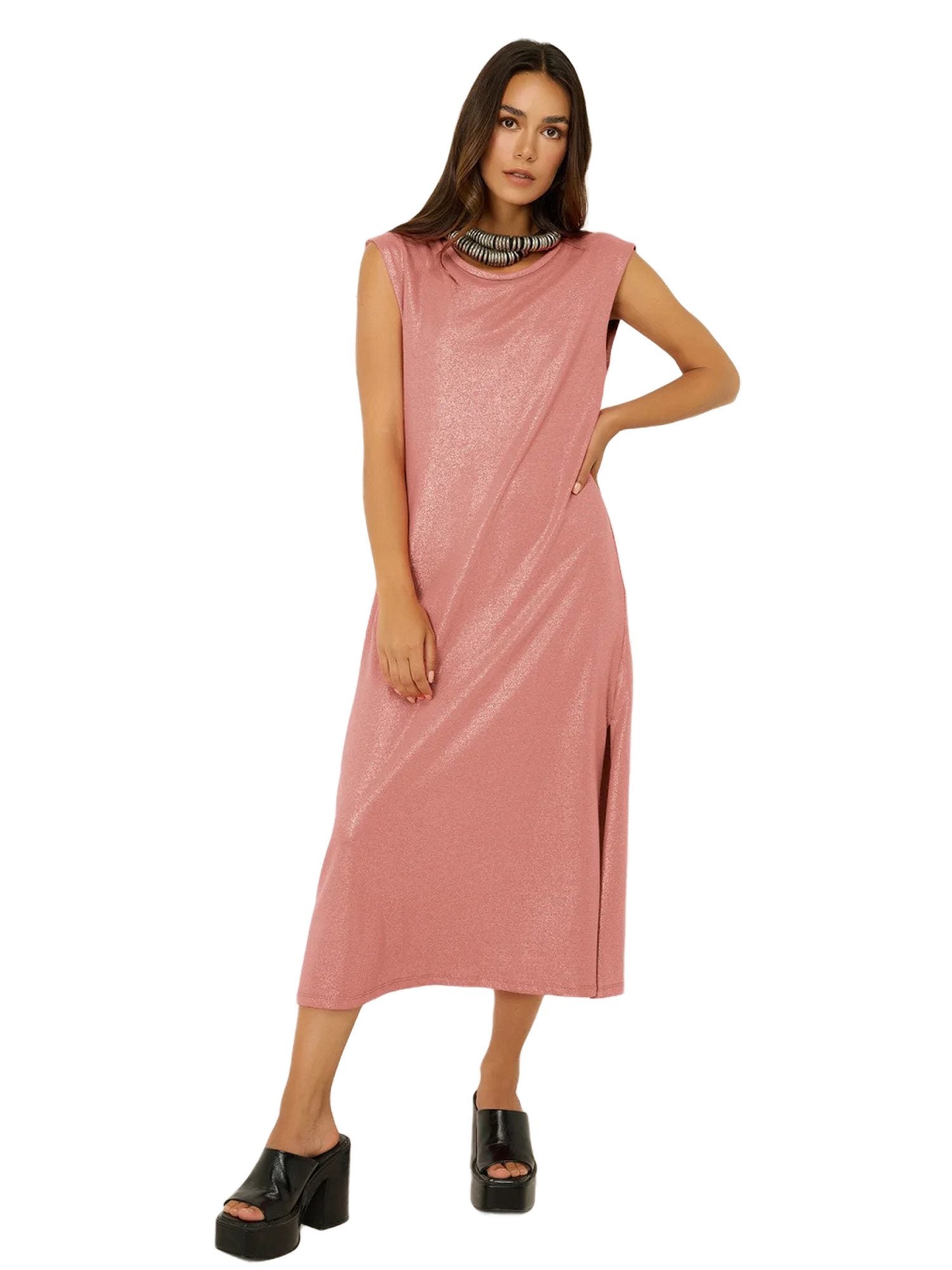 Ärmelloses Kleid mit Schlitz