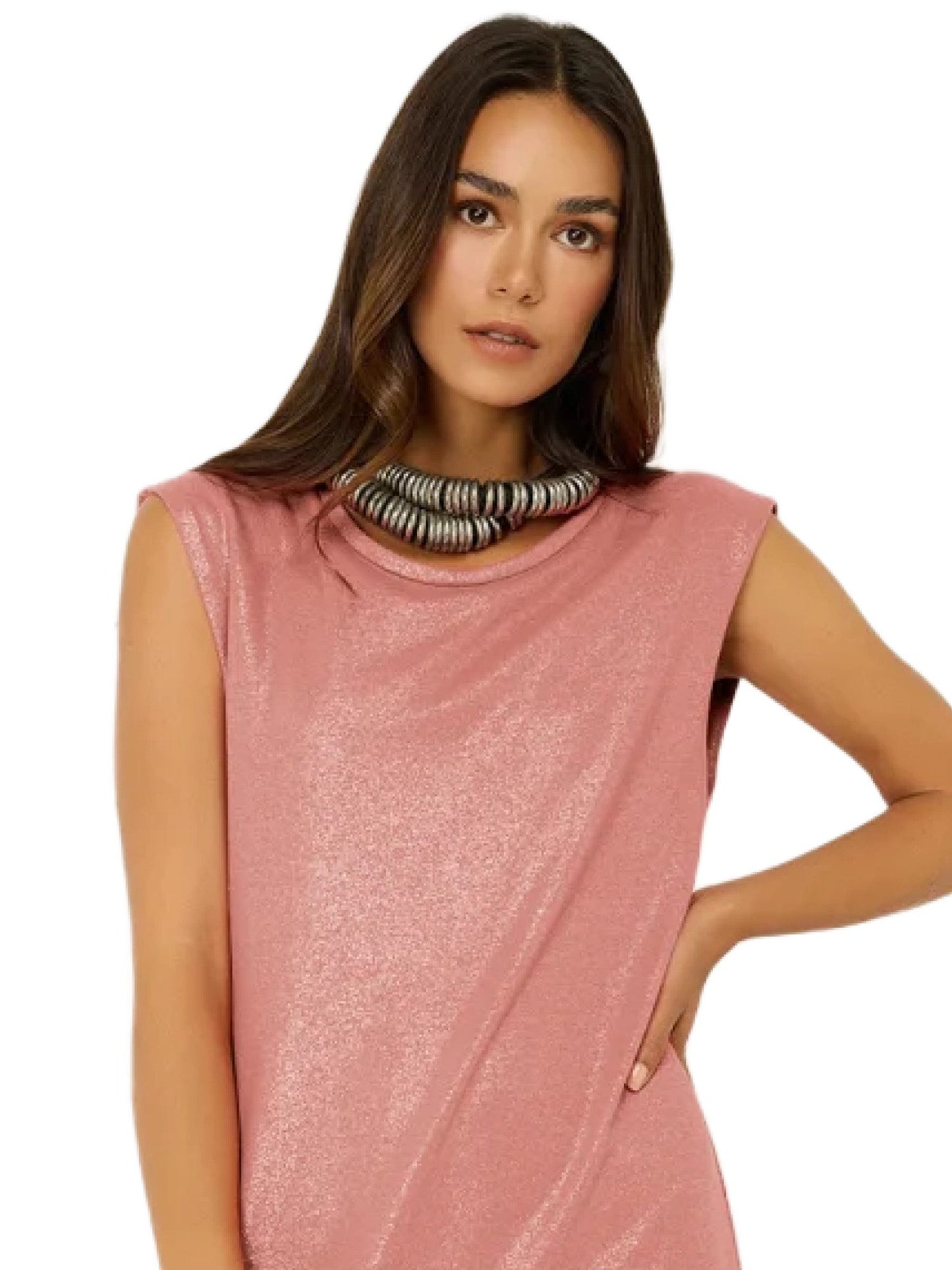 Ärmelloses Kleid mit Schlitz
