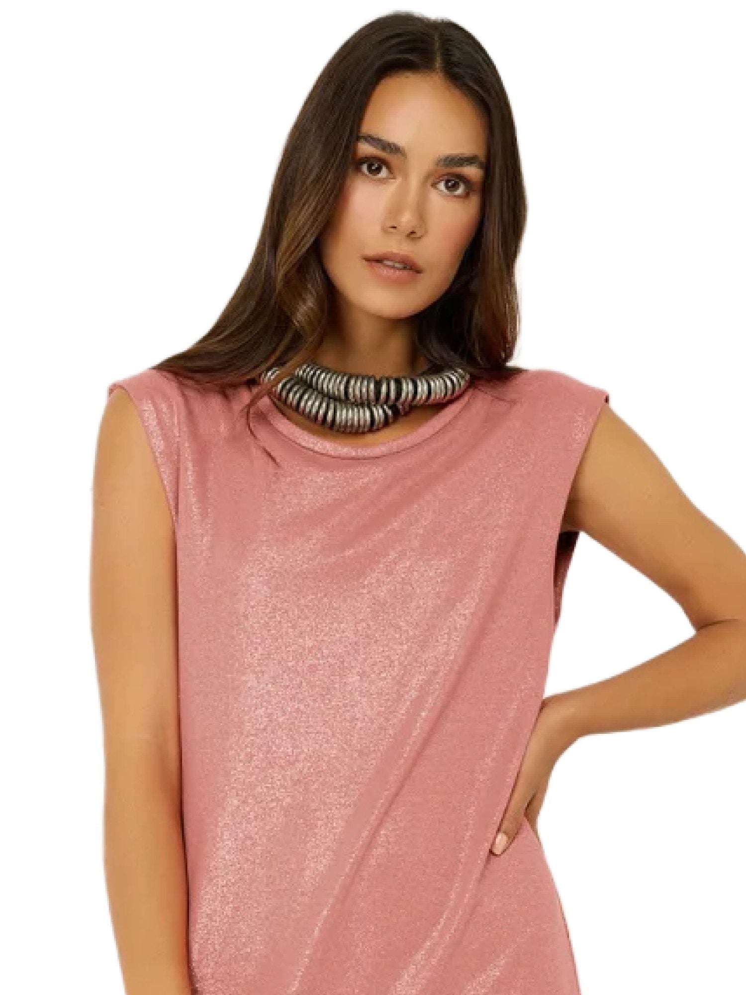 Ärmelloses Kleid mit Schlitz