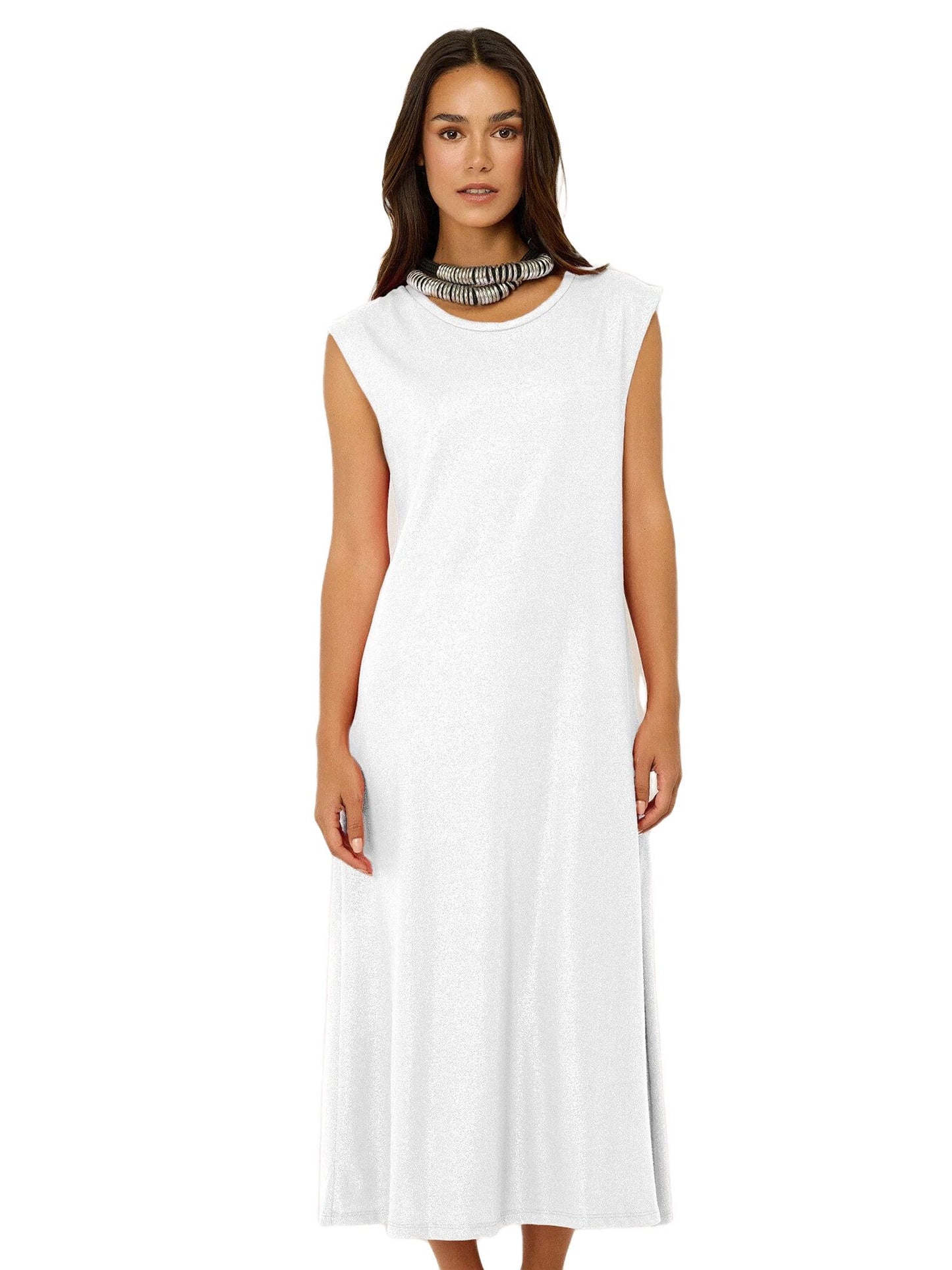 Ärmelloses Kleid mit Schlitz