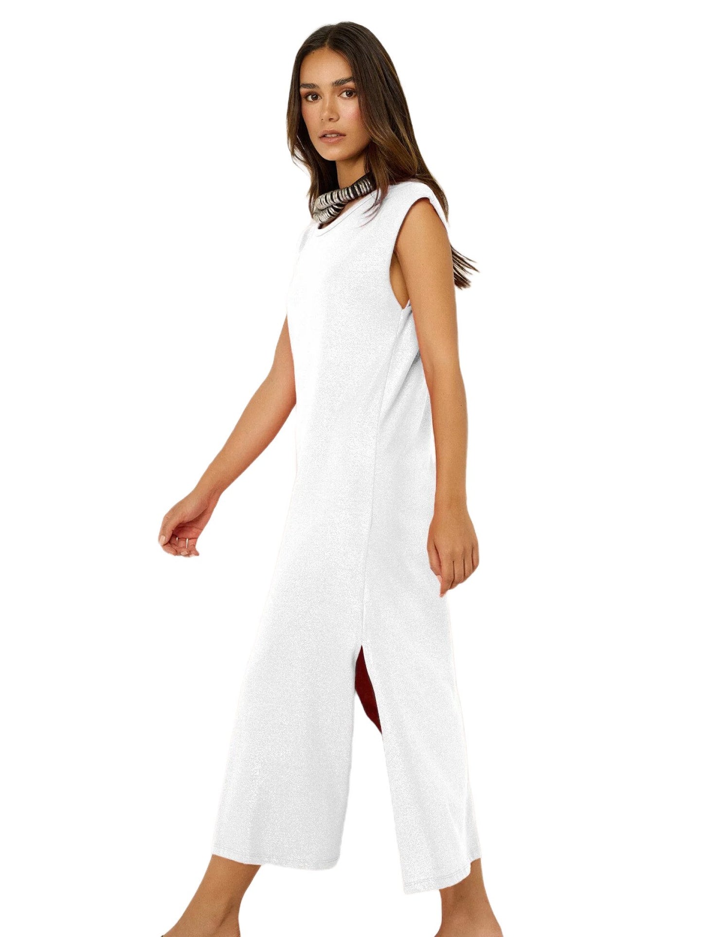 Ärmelloses Kleid mit Schlitz