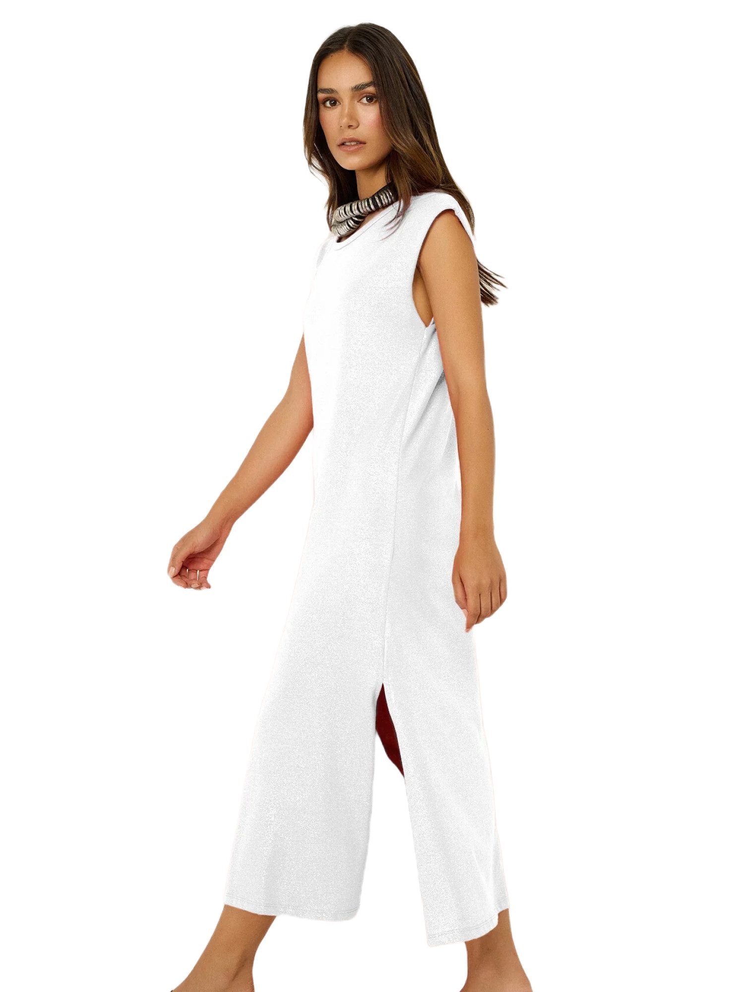 Ärmelloses Kleid mit Schlitz