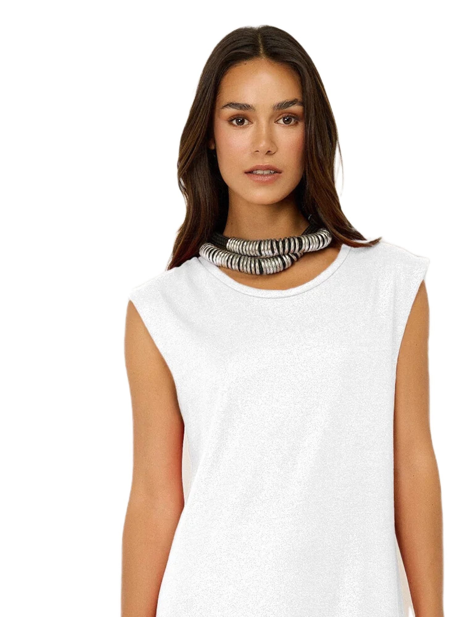 Ärmelloses Kleid mit Schlitz