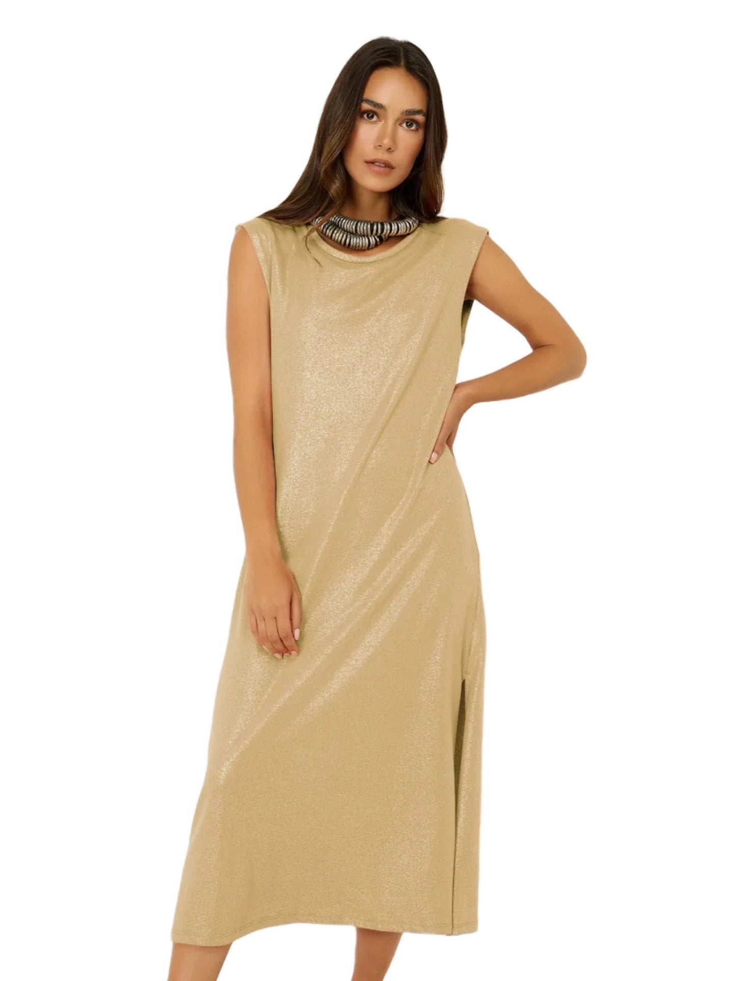 Ärmelloses Kleid mit Schlitz