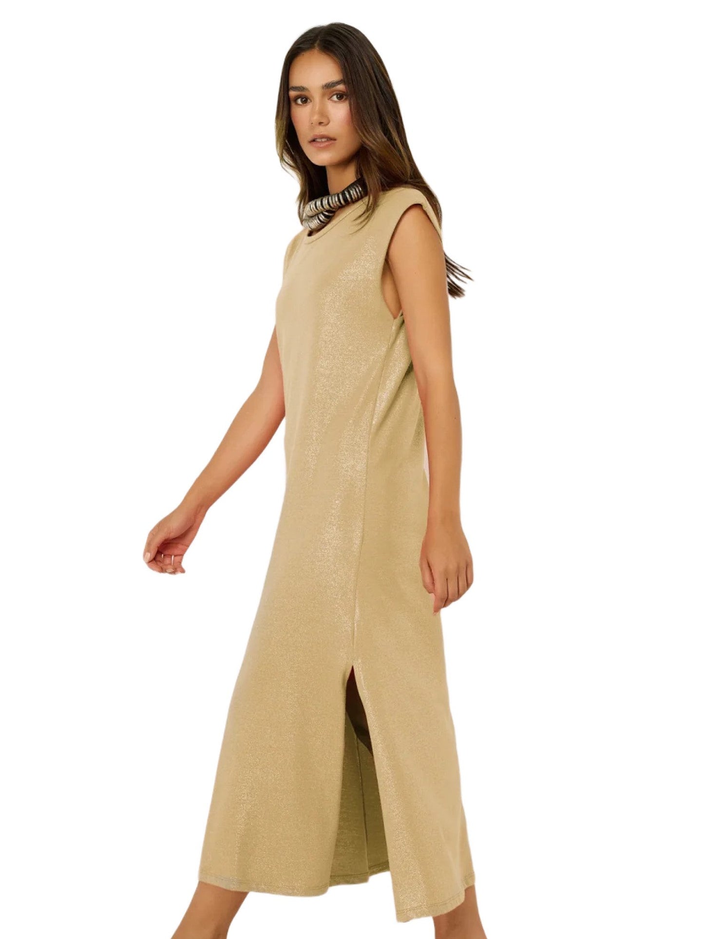 Ärmelloses Kleid mit Schlitz