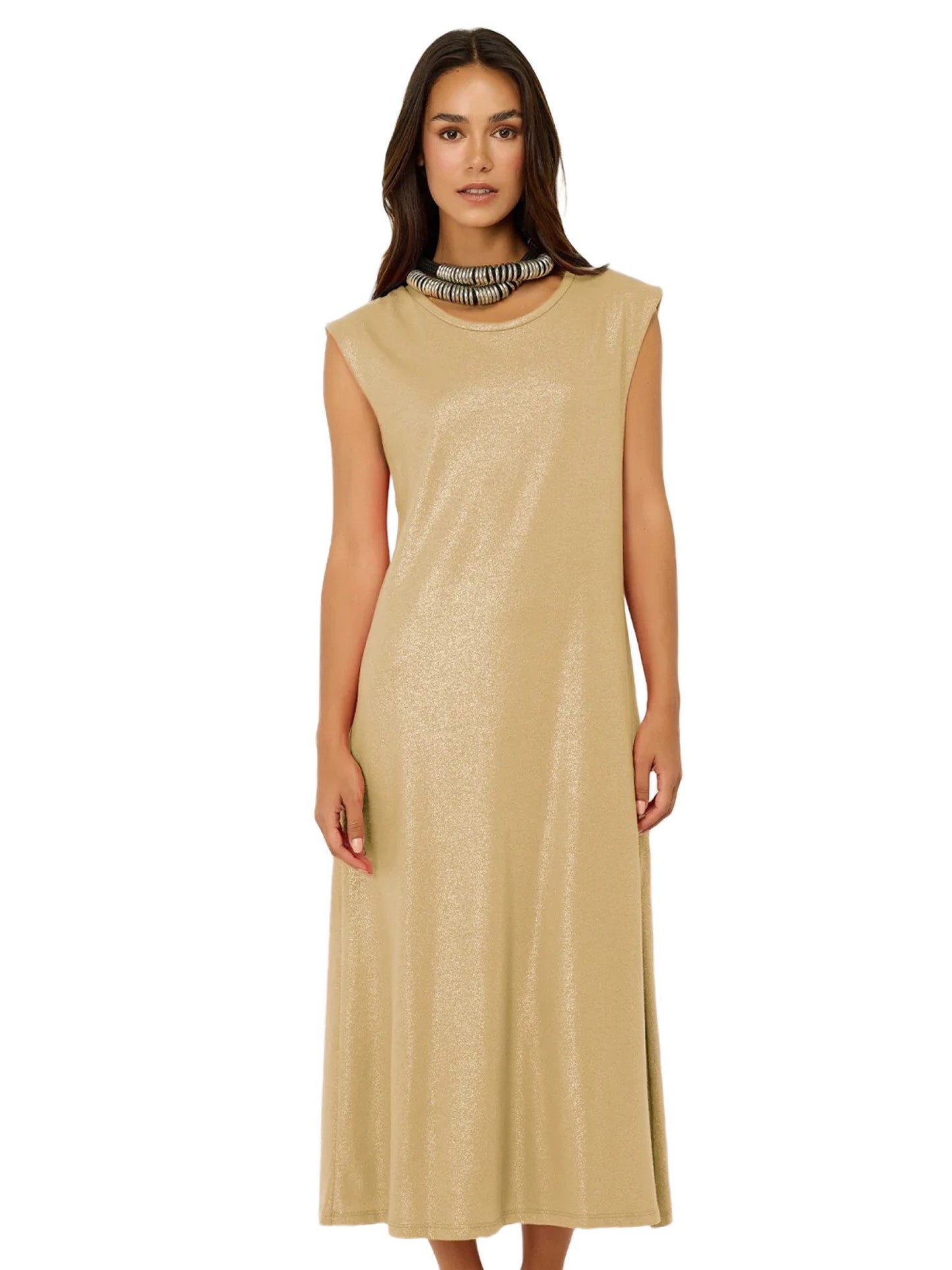 Ärmelloses Kleid mit Schlitz