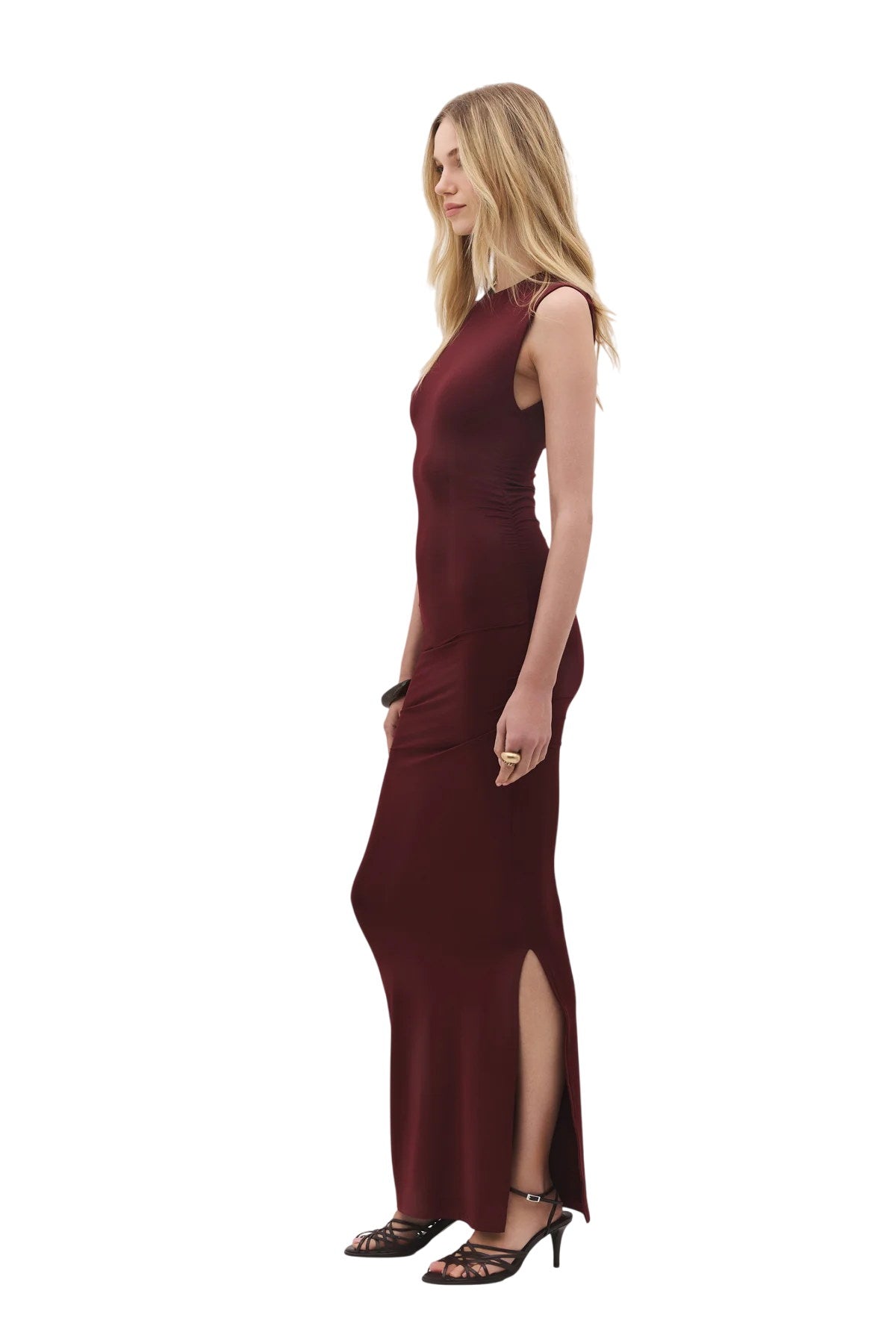 Ärmelloses Maxikleid mit Schlitz