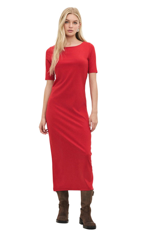Maxikleid mit kurzen Ärmeln