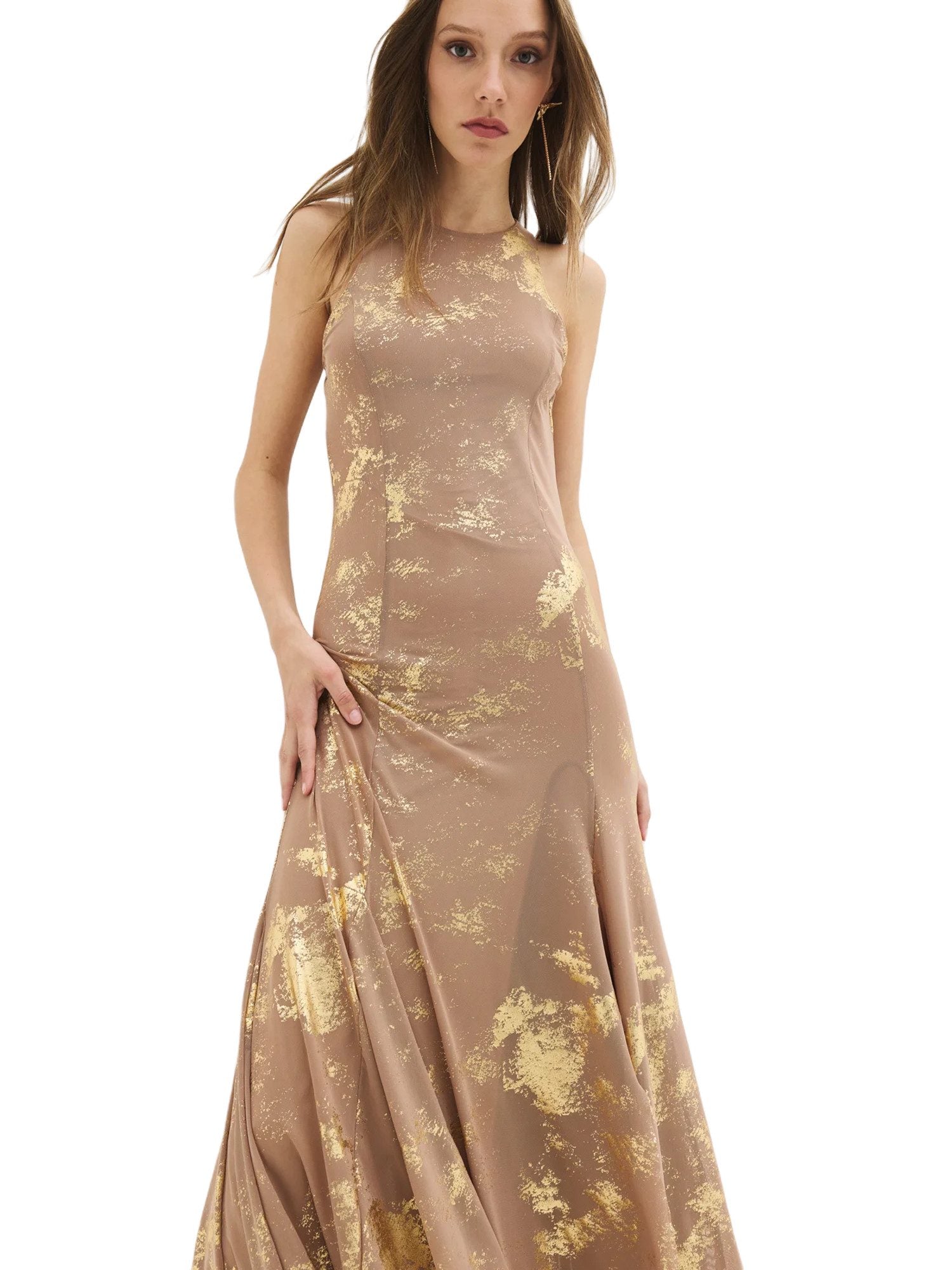 Ärmelloses ausgestelltes Kleid