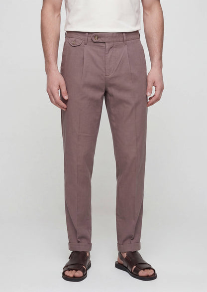 Damson Farbige Velours Hosen, Relaxed Fit