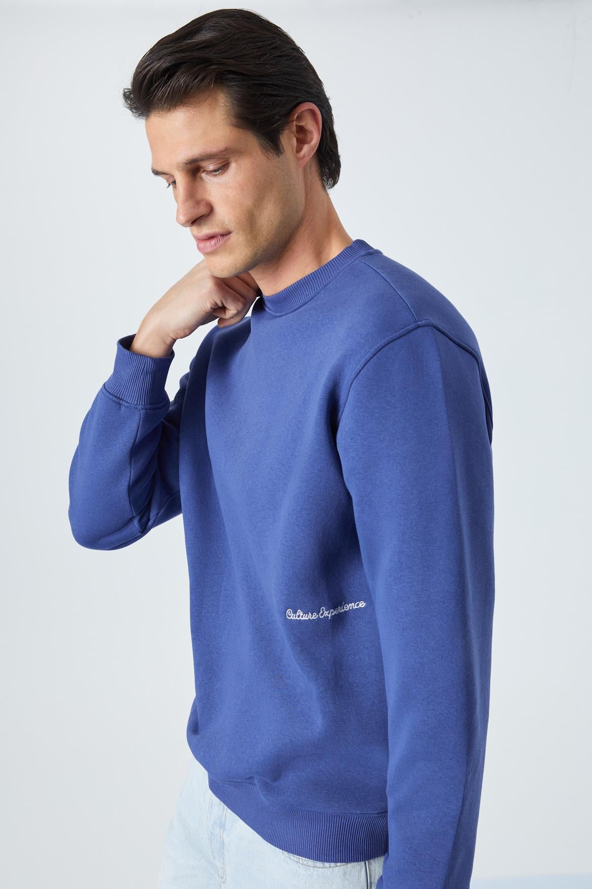 GRIMELANGE DANE Herren Bio Soft Sweatshirt Dark Blue
