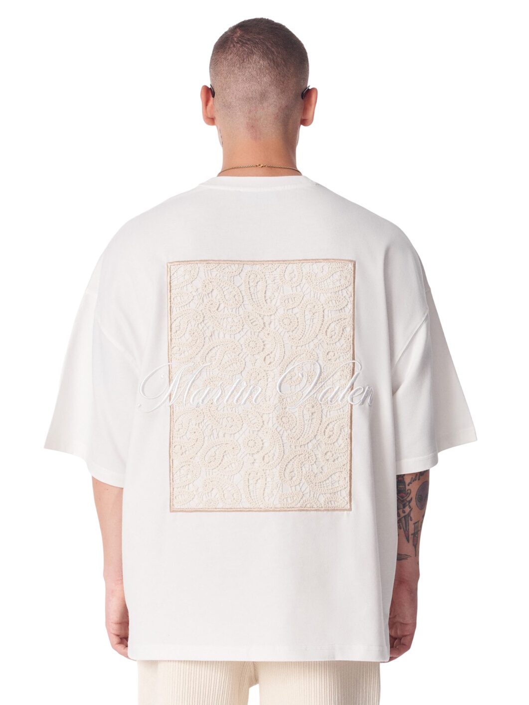 Spitzenapplikation 3D Stickerei T-Shirt