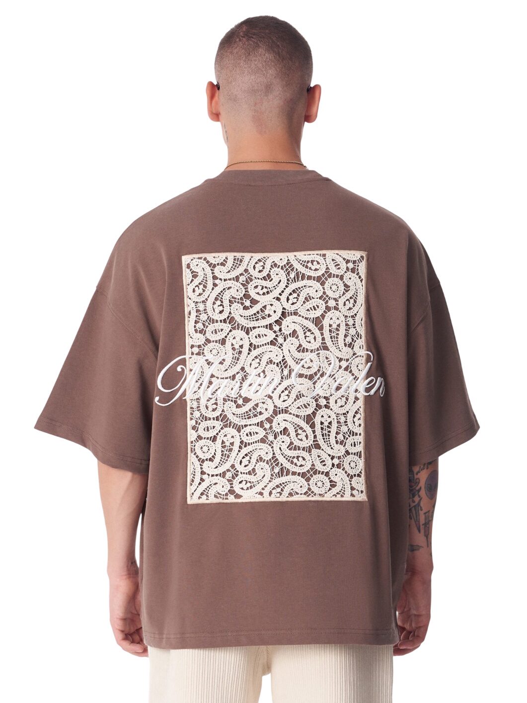 Spitzenapplikation 3D Stickerei T-Shirt