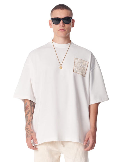 Spitzenapplikation 3D Stickerei T-Shirt
