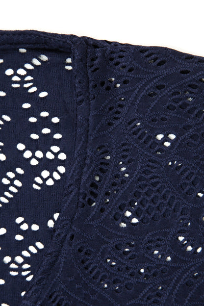 Spitzen-Detail Kurzarm Kimono