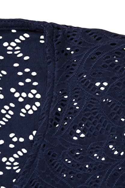 Spitzen-Detail Kurzarm Kimono