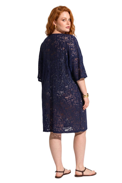 Spitzen-Detail Kurzarm Kimono