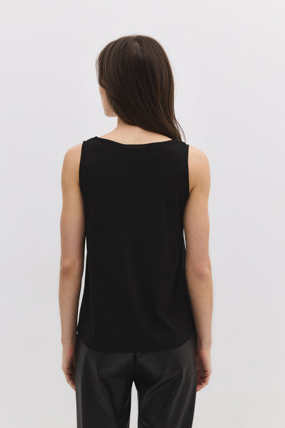 Ärmellose Bluse mit Spitzendetails