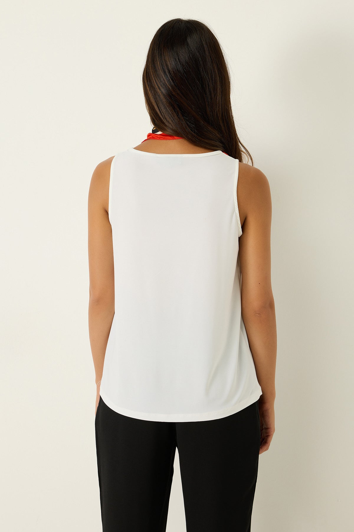 Ärmellose Bluse mit Spitzendetails