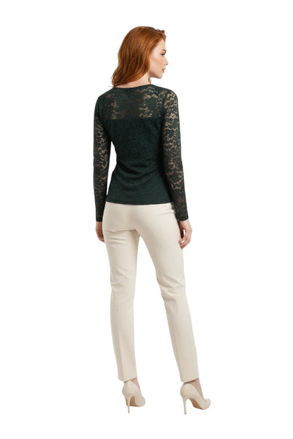 Bluse mit V-Ausschnitt aus Spitze