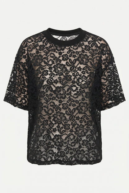 Spitzenstruktur Oversized T-Shirt