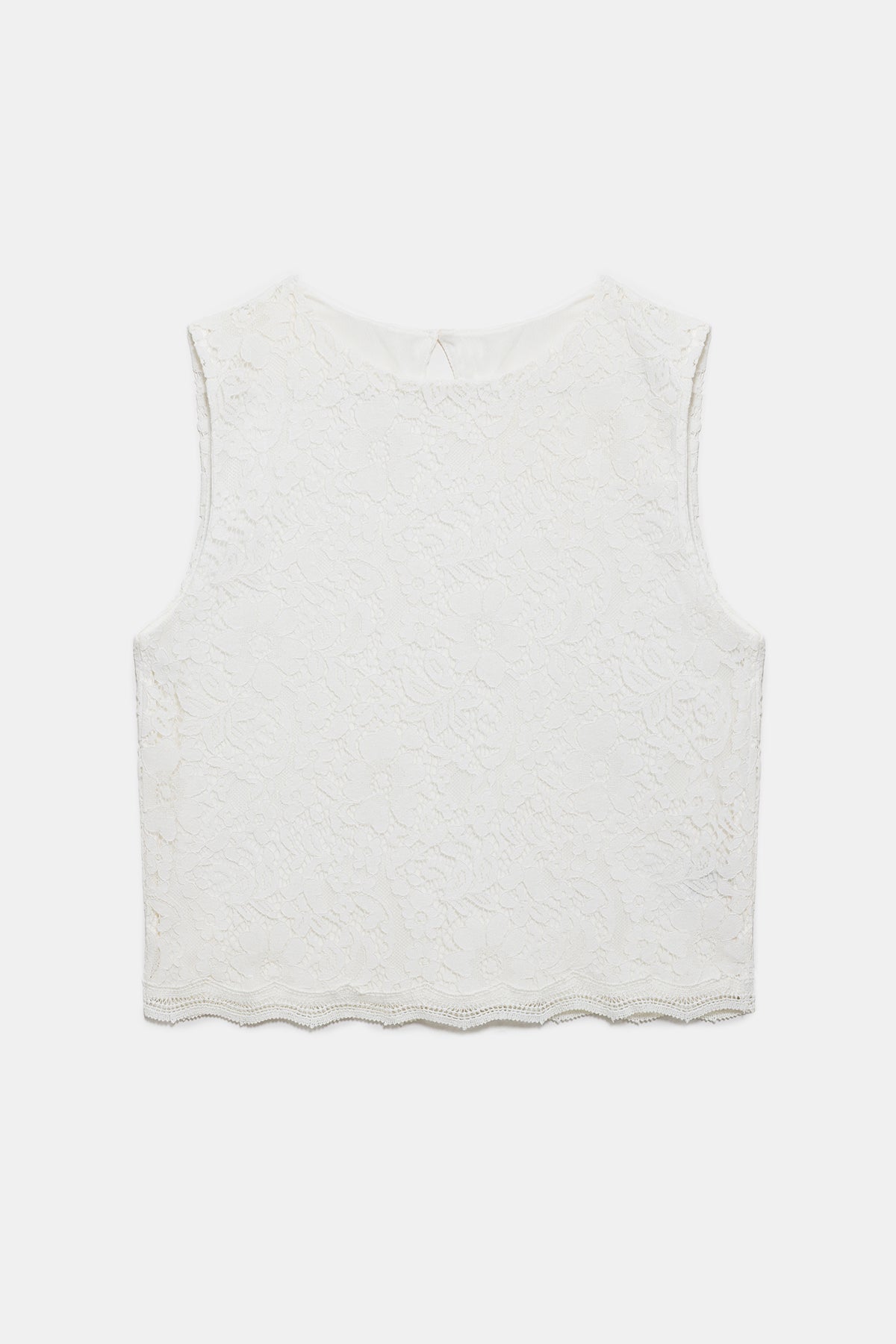 Ärmellose Bluse mit Spitzenstickerei