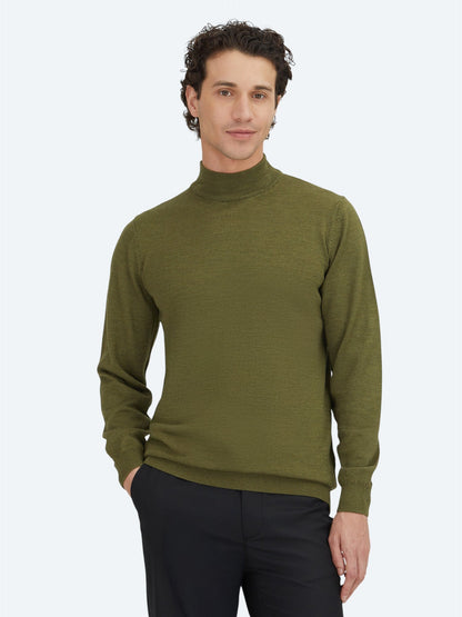 Dunkelgrüner Strickpullover