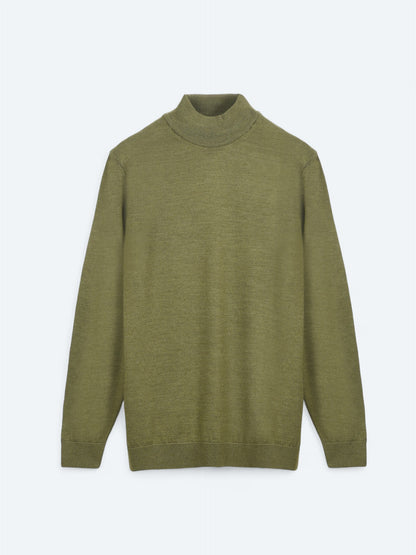 Dunkelgrüner Strickpullover