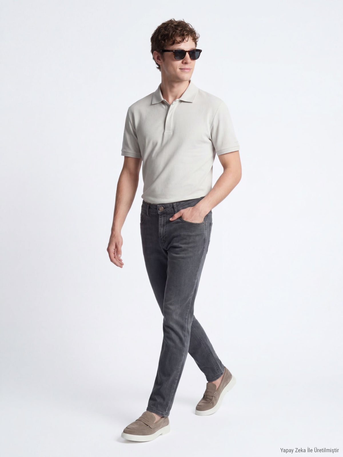 Dunkelgrüne Velours Slim Fit Jeanshose