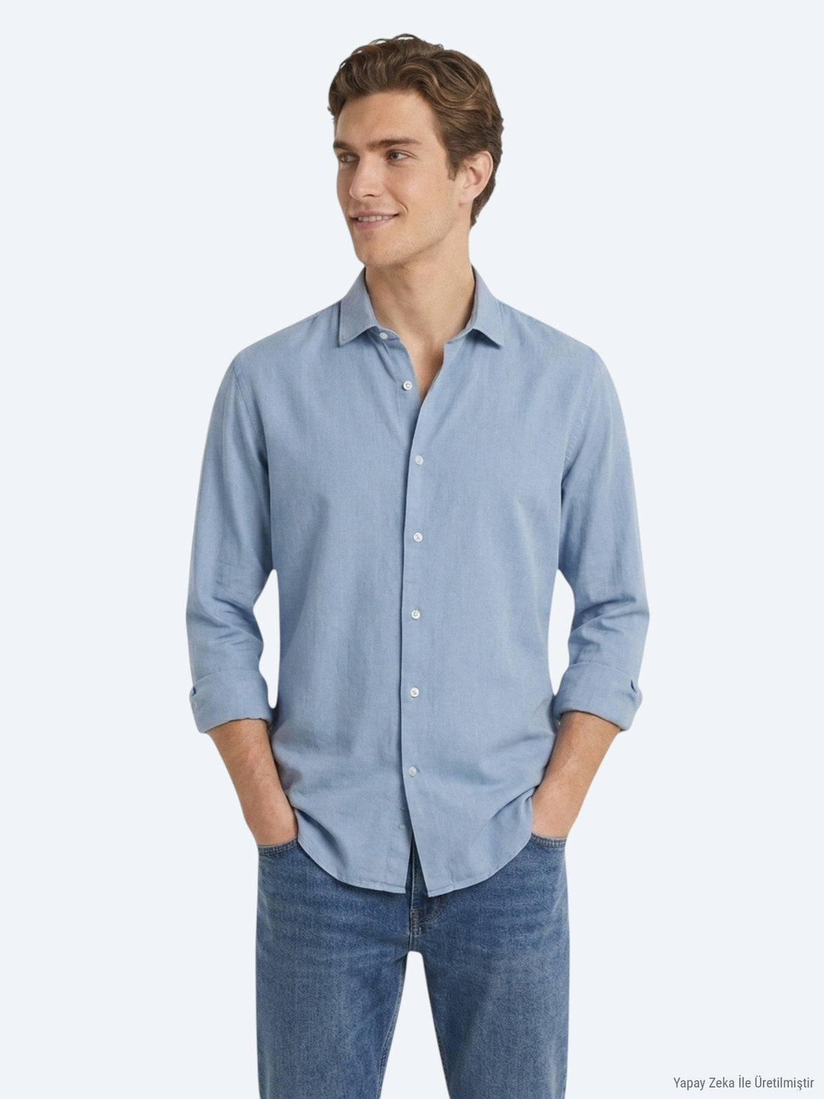 KİP Dunkelblaues Freizeit-Hemd aus Baumwollmix Navy blue