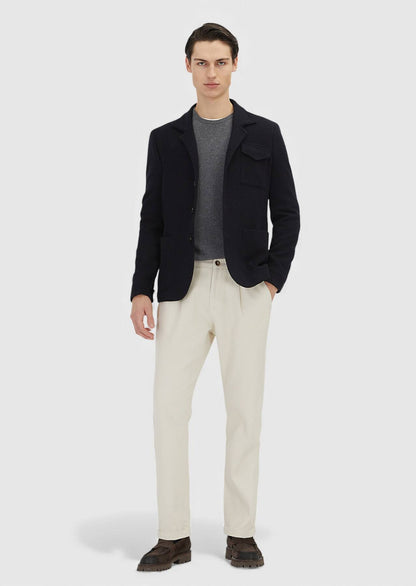 Dunkelblaues Hemd Slim Fit Wolljacke