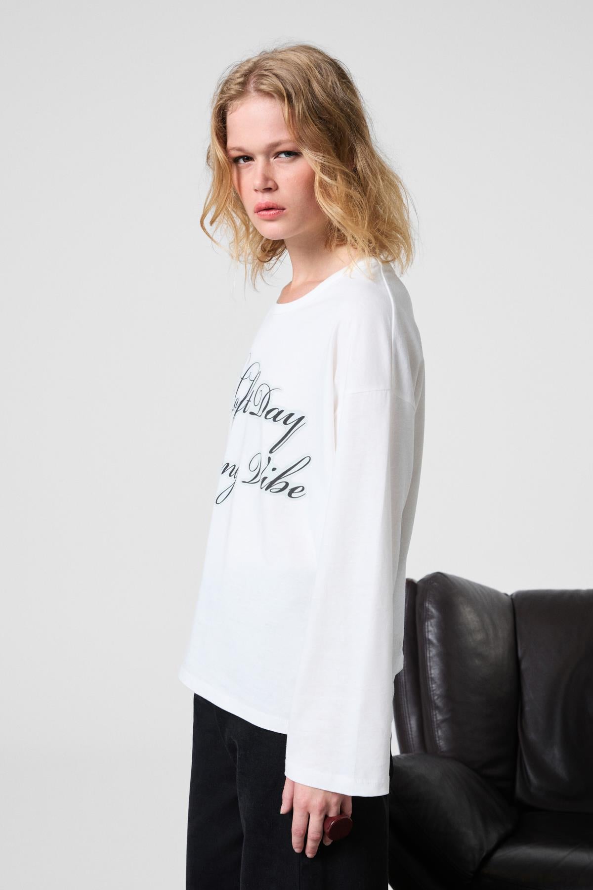 DAZULU Damen Langarm-Shirt Bedruckt